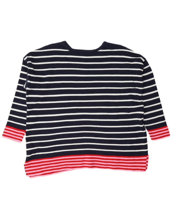 Suéter feminino Joules com gola canoa e algodão listrado azul marinho UK 18 XL