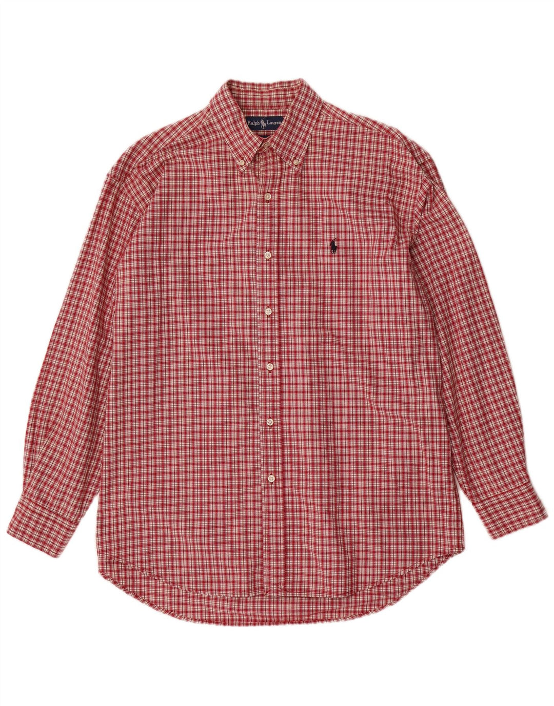 Ralph Lauren Camisa masculina Blake grande algodão xadrez vermelho