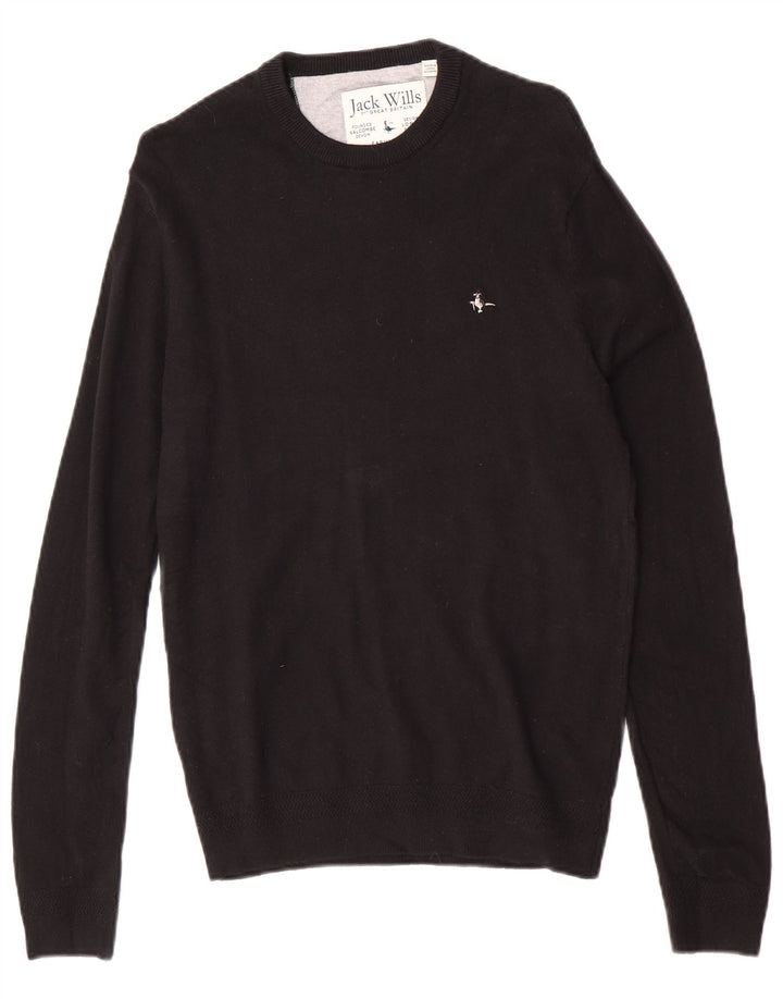 Suéter masculino Jack Wills com gola redonda, pequeno algodão preto