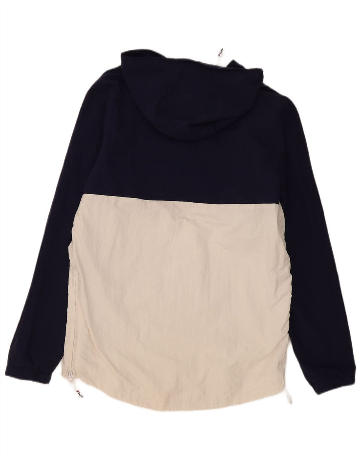 Jaqueta de chuva masculina Fila com capuz e pulôver UK 36 pequeno bloco colorido azul marinho