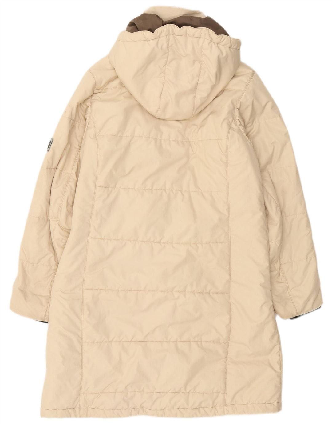 Casaco acolchoado com capuz feminino Jack Wolfskin Reino Unido 12/14 Médio Off White