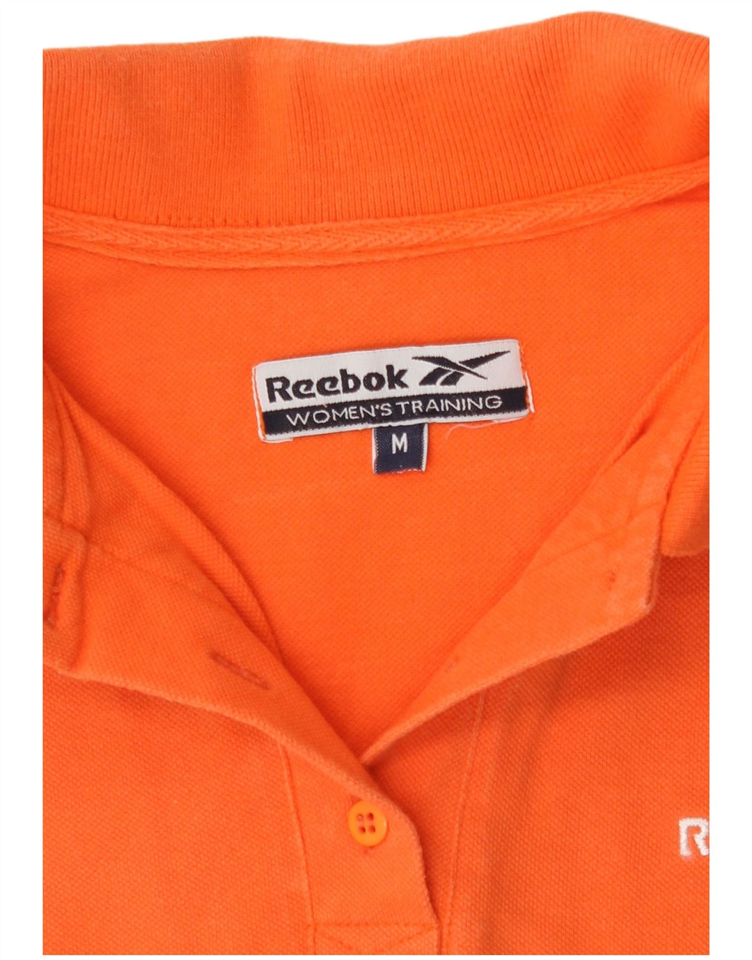 Camisa polo feminina Reebok UK 12 algodão laranja médio