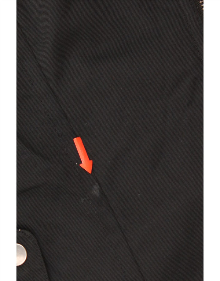 Jaqueta militar feminina Zara UK 12 nylon preto médio