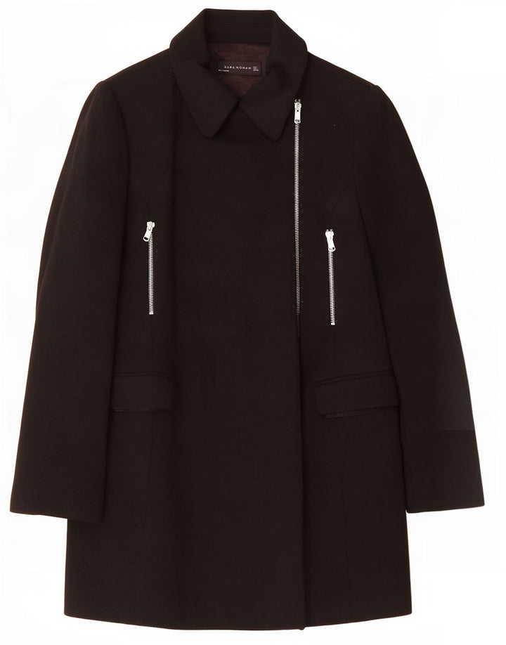 Sobretudo feminino Zara UK 14 grande preto