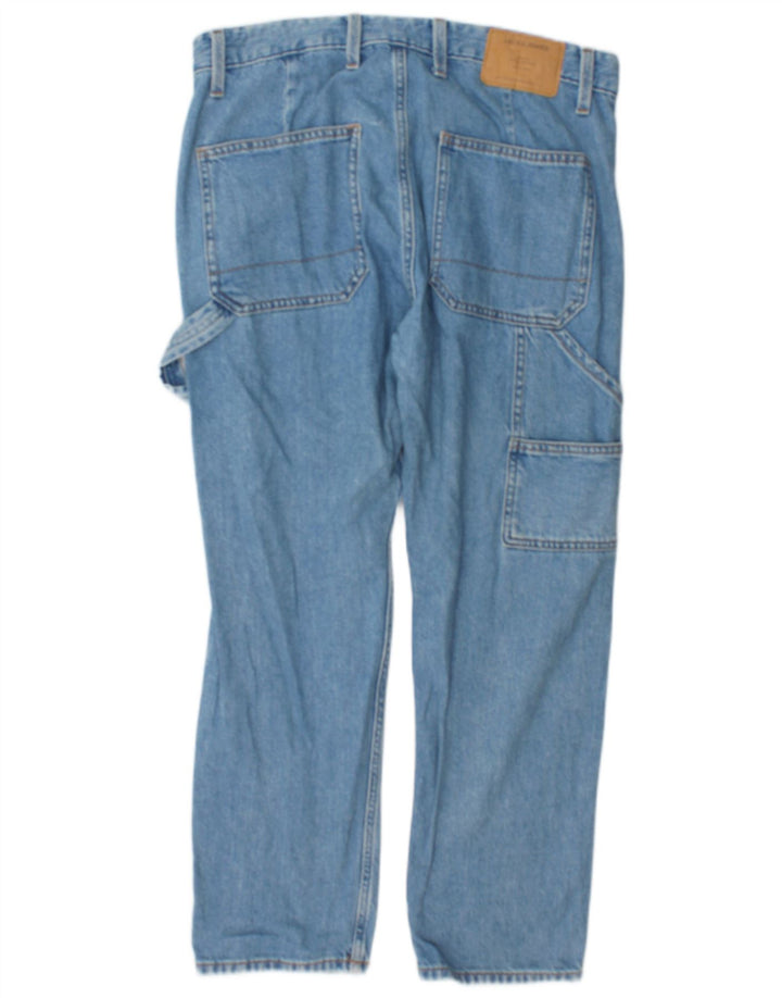 Calça jeans feminina cargo reta Jack & Jones W34 L30 algodão azul