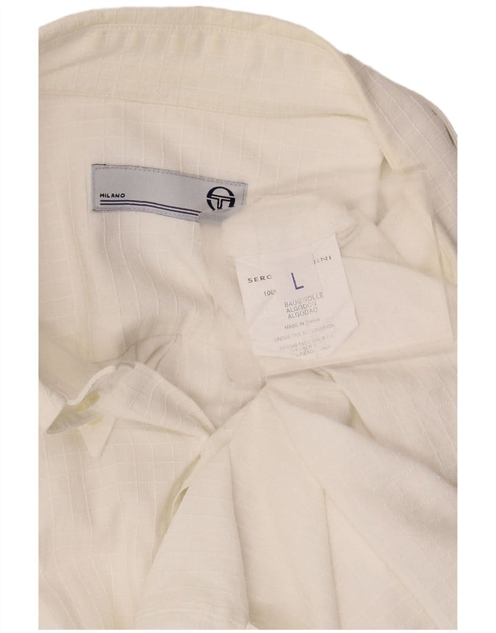 Camisa masculina Sergio Tacchini grande algodão branco clássico