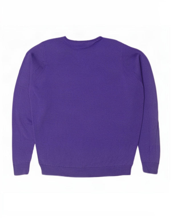 Suéter feminino Marks & Spencer com gola canoa Reino Unido 14 grande roxo