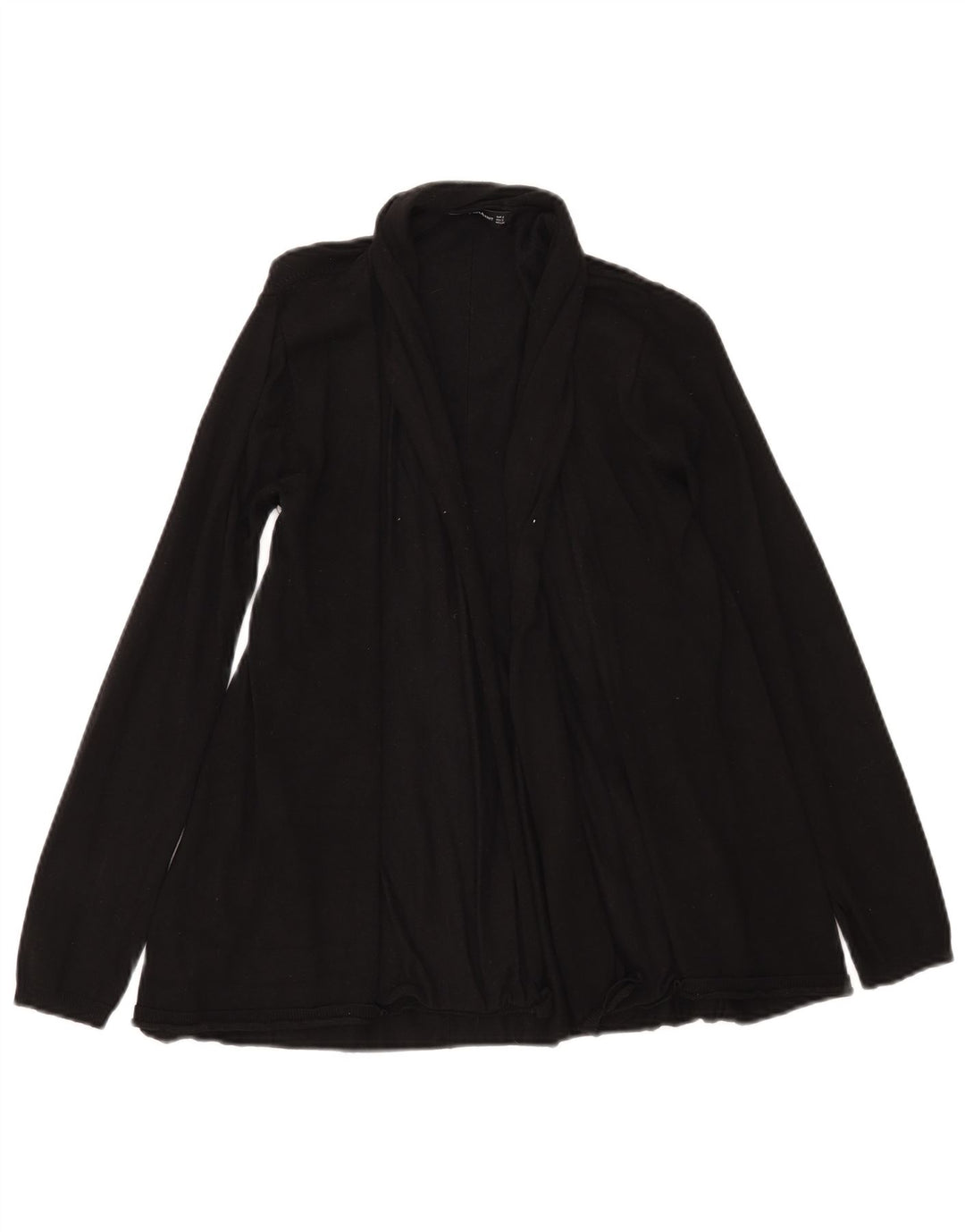 Suéter cardigã aberto feminino Zara Reino Unido 10 pequeno viscose preta