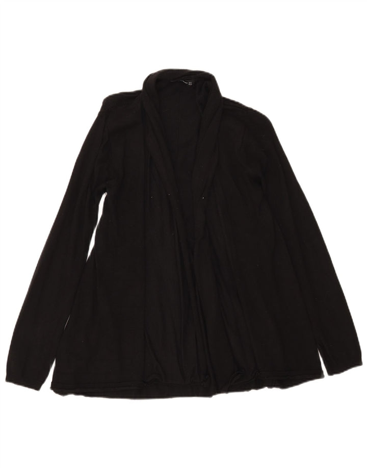 Suéter cardigã aberto feminino Zara Reino Unido 10 pequeno viscose preta