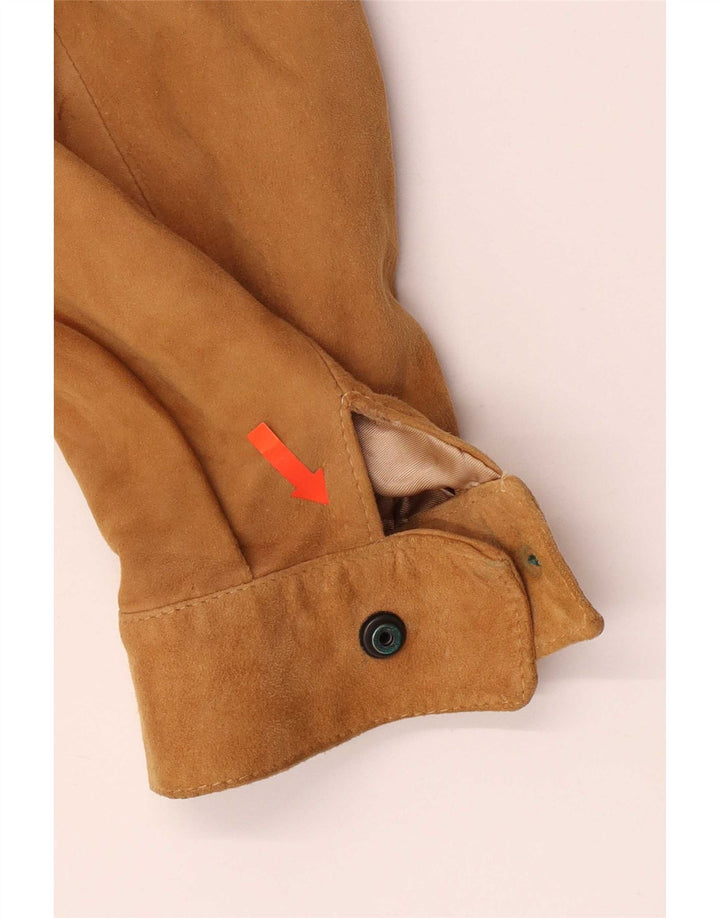 Jaqueta masculina vintage de camurça IT 46 pequena bege