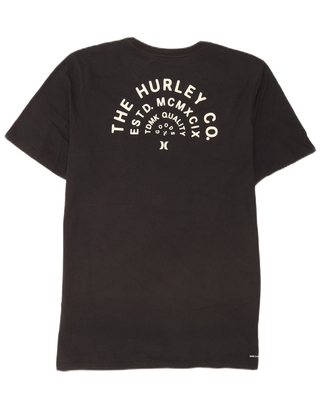 Camiseta gráfica masculina Hurley Top médio algodão preto