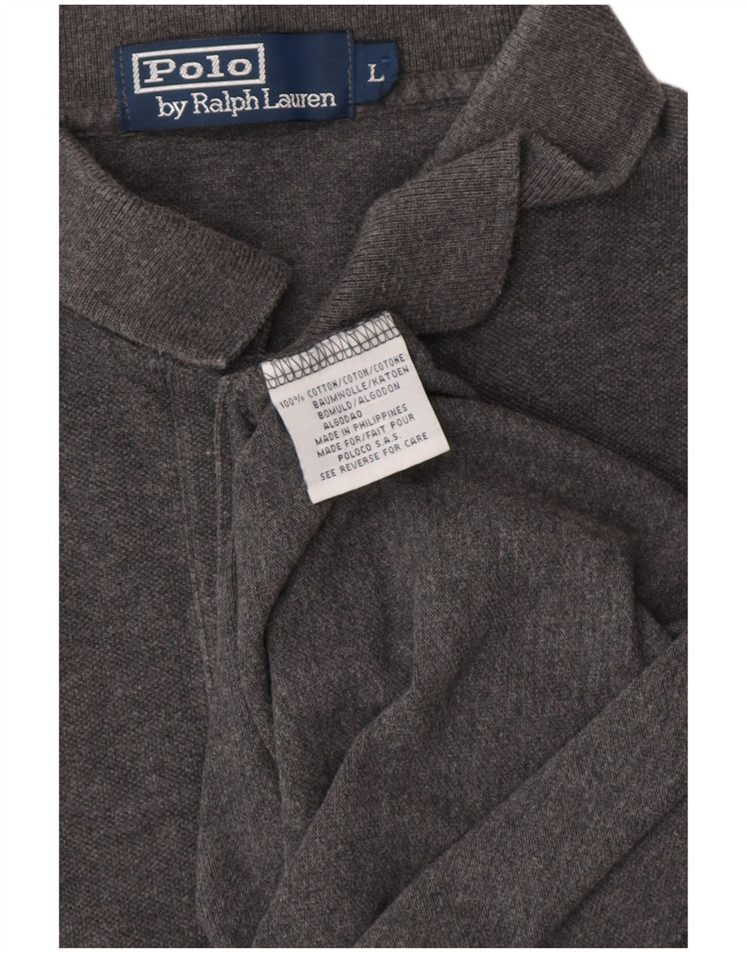 Camisa polo masculina Polo Ralph Lauren grande algodão cinza