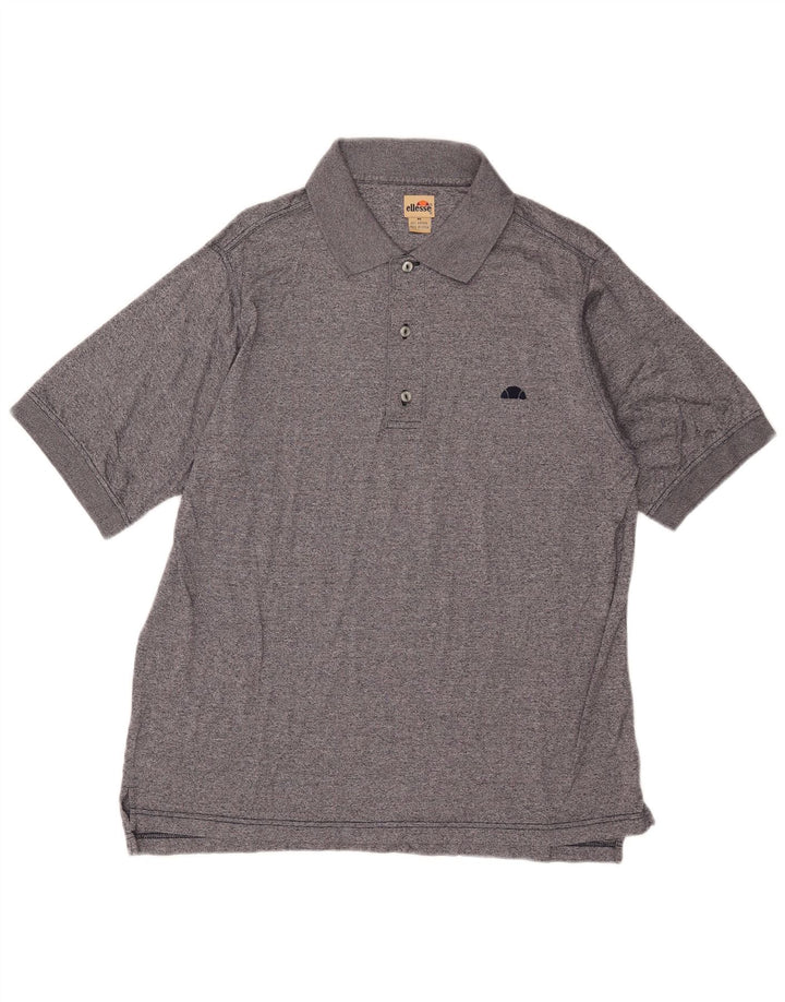 Camisa polo masculina Ellesse de algodão manchado azul marinho médio