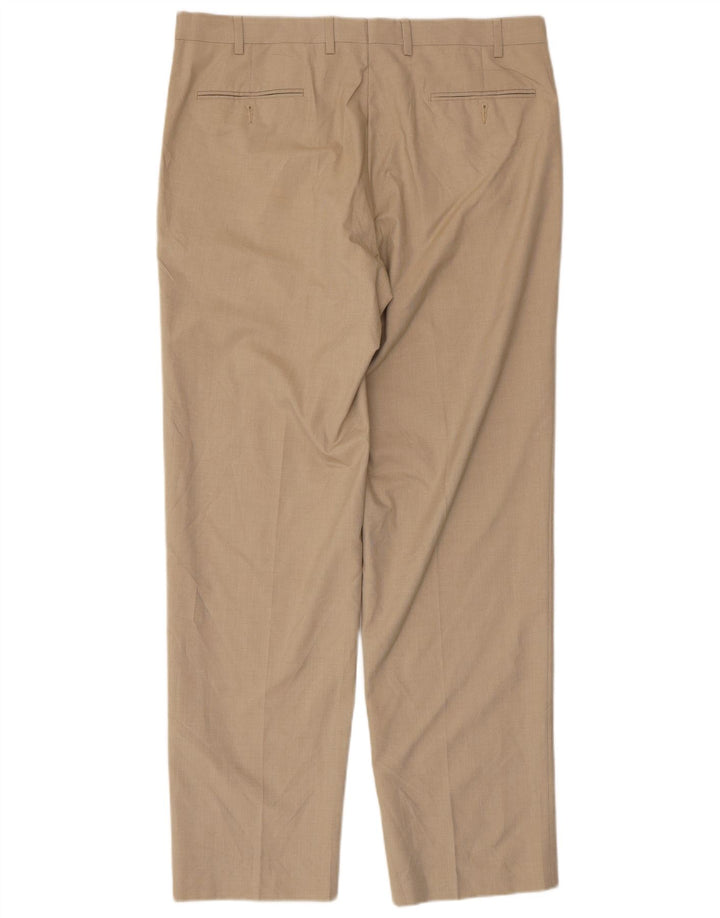 Calça masculina de terno reto CHAPS W36 L32 poliéster bege