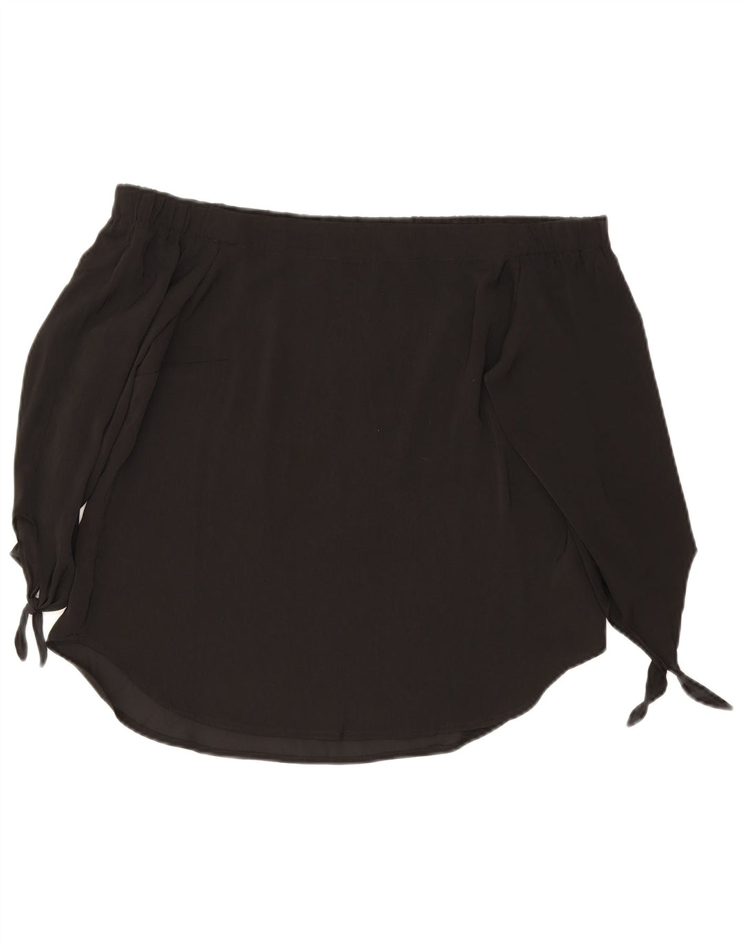 Top feminino Oasis com manga 3/4 sem ombro UK 12 poliéster preto médio