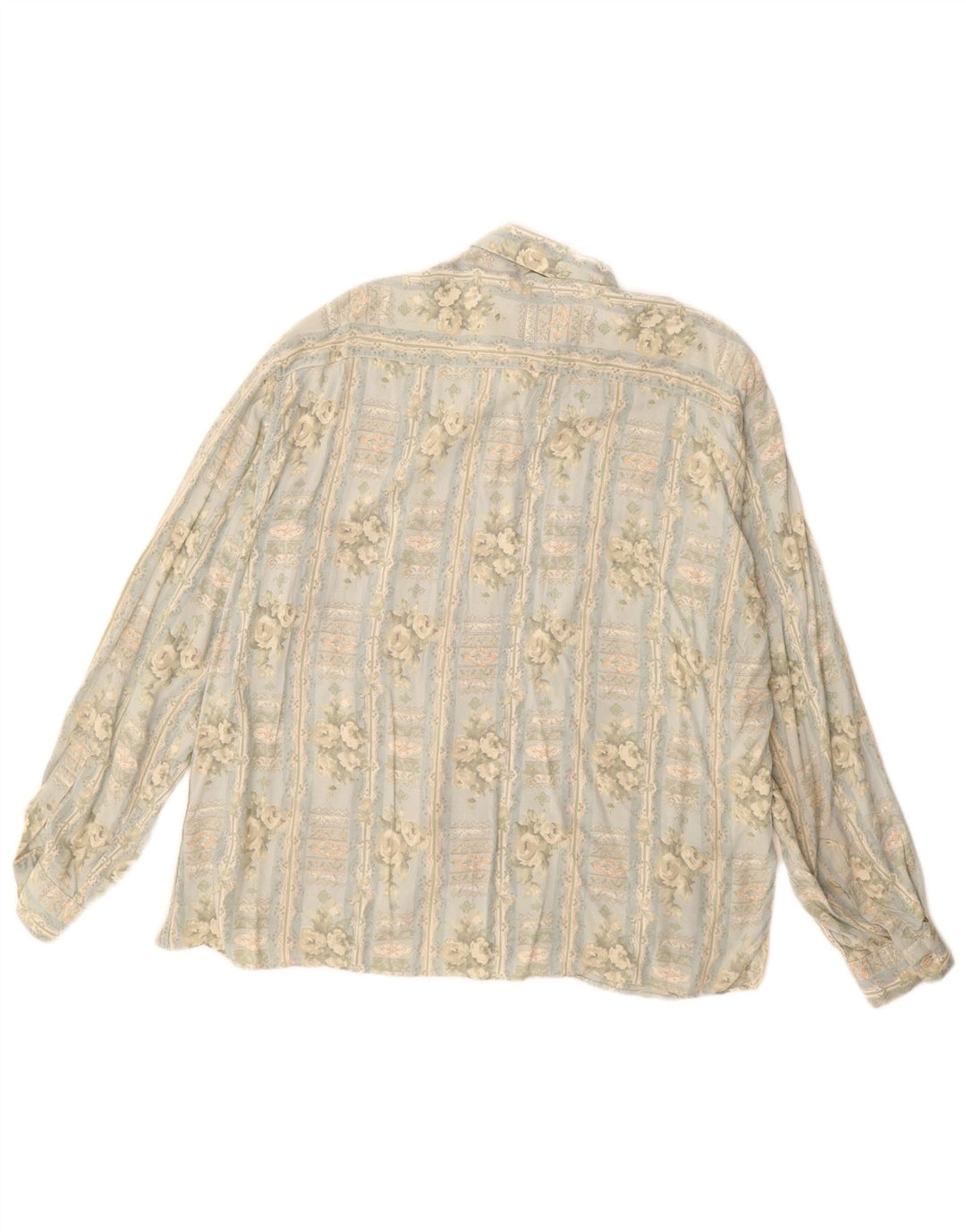 Camisa Masculina Vintage Média Azul Floral