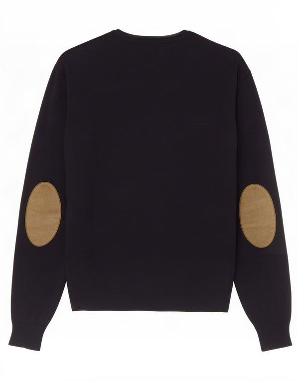 Massimo Dutti Womens Crew Neck Jumper Sweater Medium Navy Blue Cotton