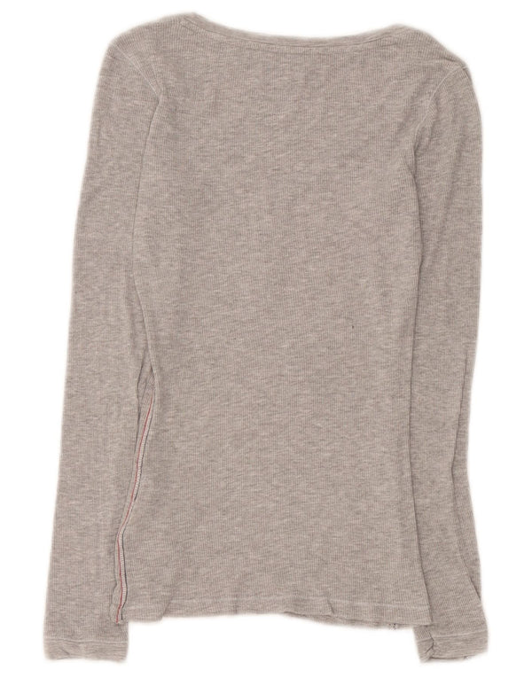 Top Tommy Hilfiger Mulher Manga Longa UK 8 Pequeno Viscose Cinza