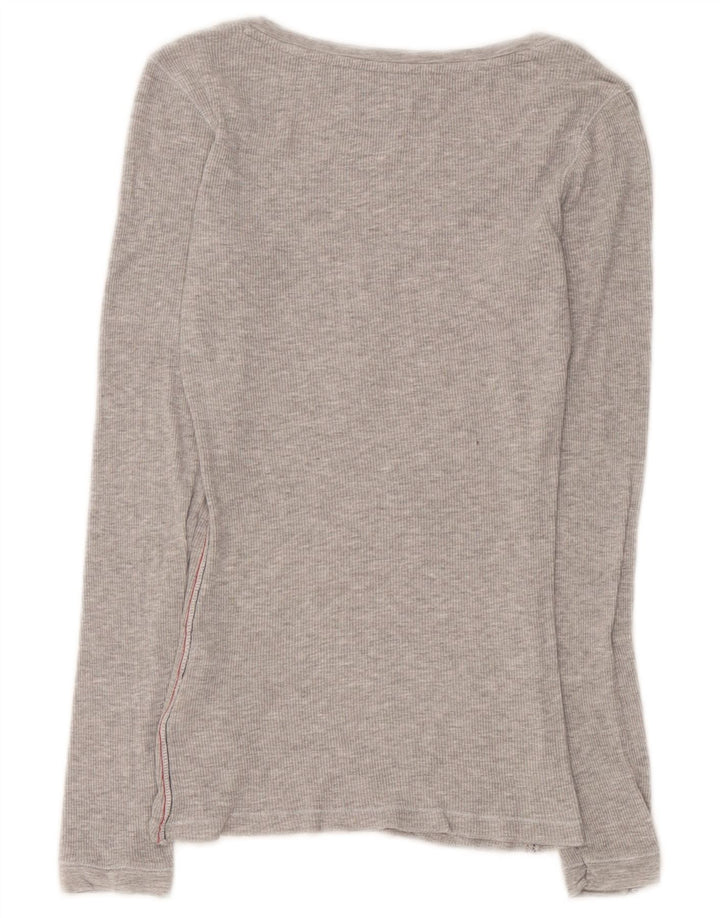 Top Tommy Hilfiger Mulher Manga Longa UK 8 Pequeno Viscose Cinza