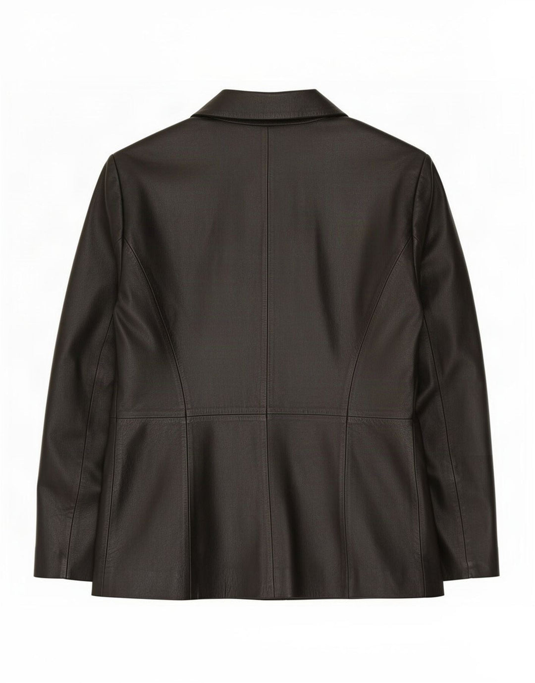 Jaqueta blazer feminina de couro com 2 botões Milan UK 16 grande preta