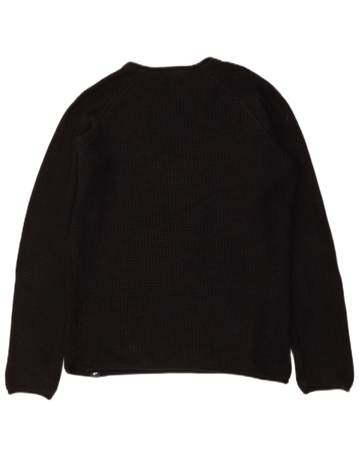 Suéter masculino Jack & Jones com gola redonda, algodão preto médio