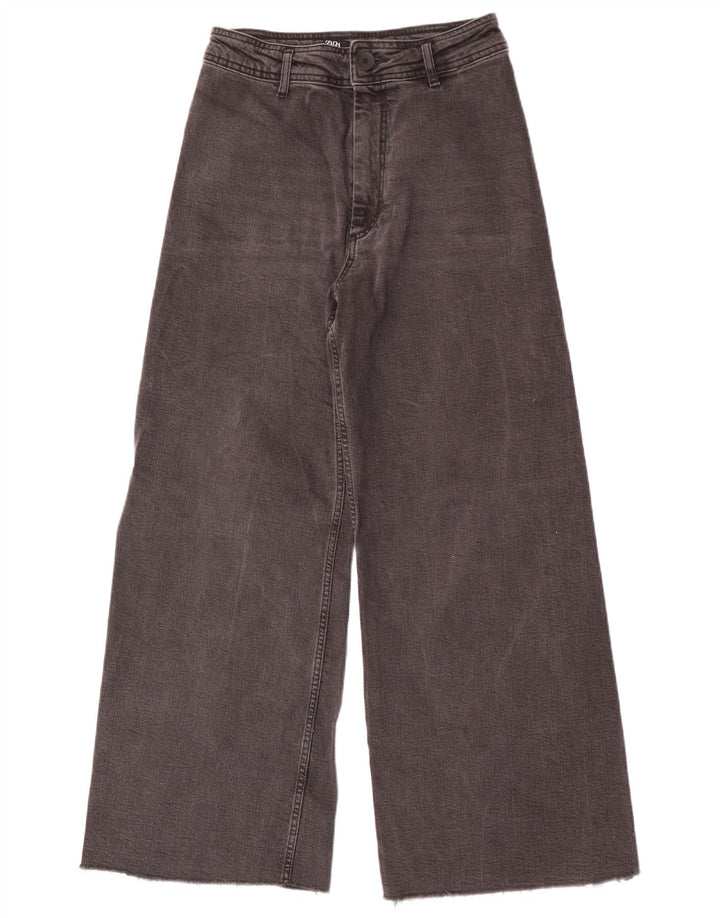 Calça jeans feminina Zara de perna larga EU 40 médio W30 L29 preto
