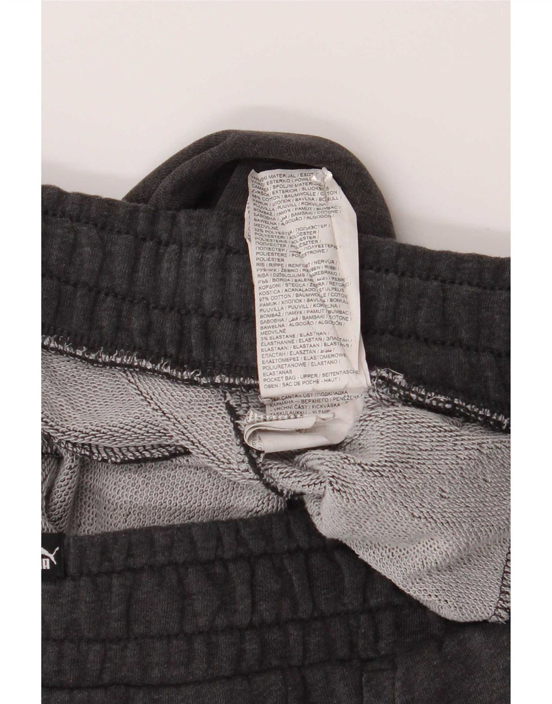 Calça de treino masculina Puma Joggers cinza médio algodão