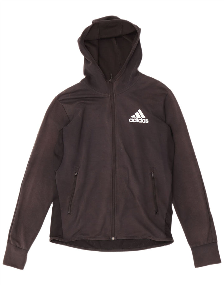 Adidas masculino zip moletom com capuz médio algodão preto