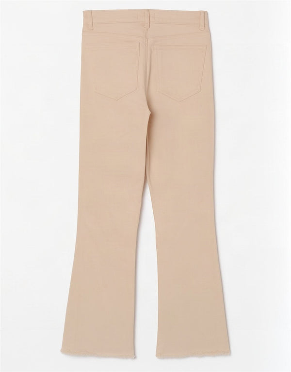 Zara Calça Jeans Feminina Crop Bootcut EU 38 Pequeno W28 L25 Off White