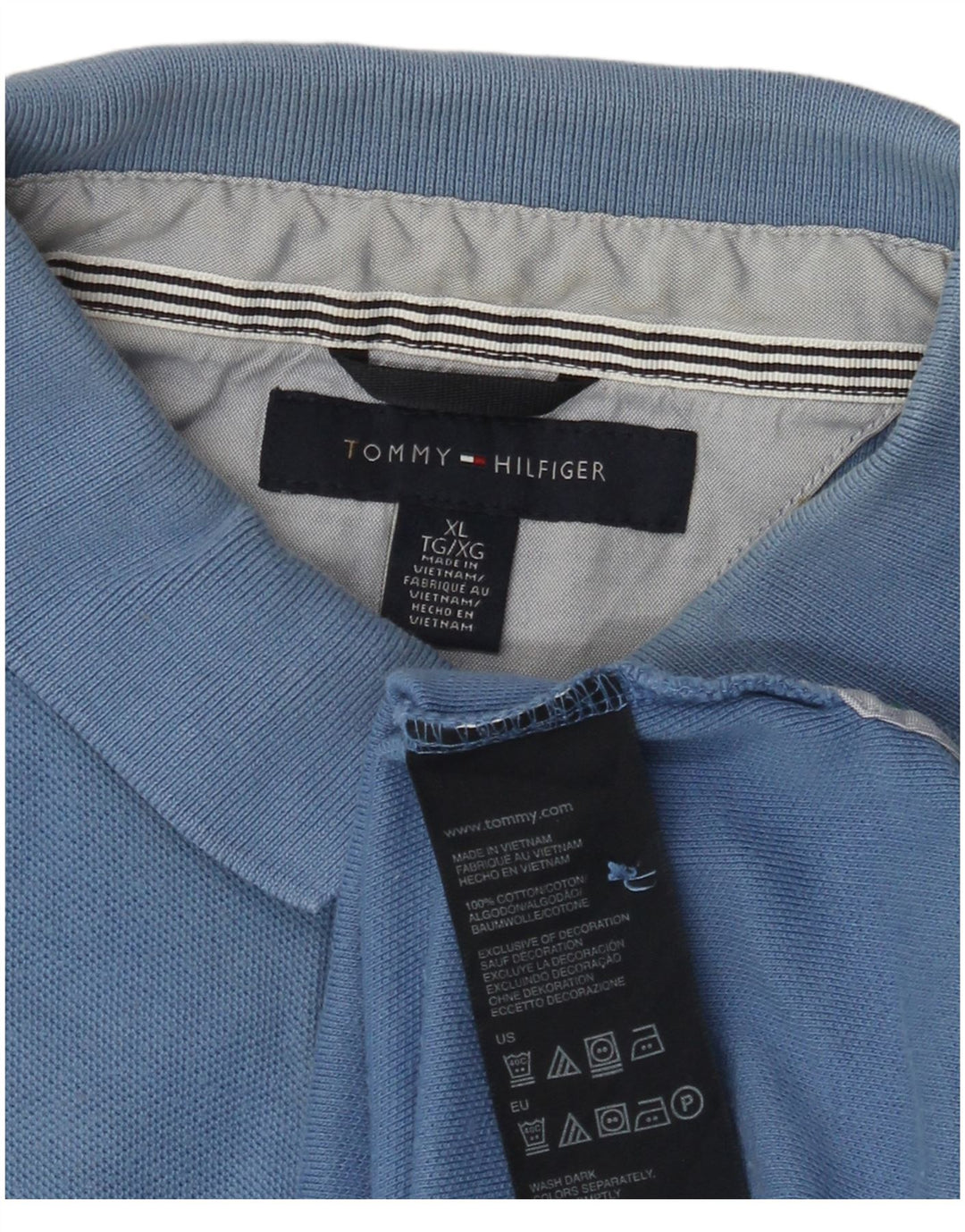 Camisa polo masculina TOMMY HILFIGER XL algodão azul