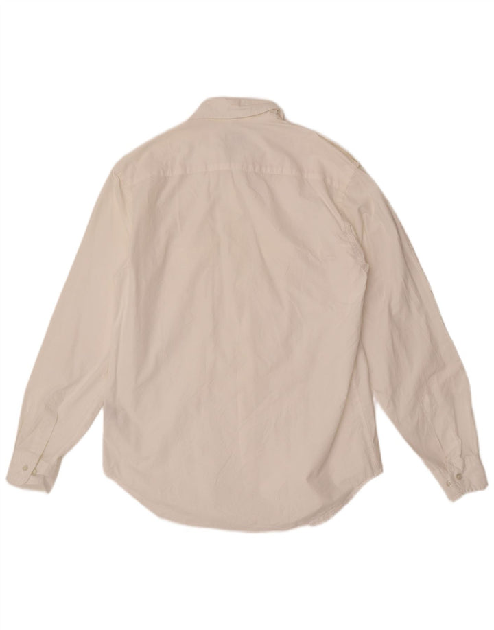 Camisa militar masculina Henry Cottons tamanho 41 algodão branco médio