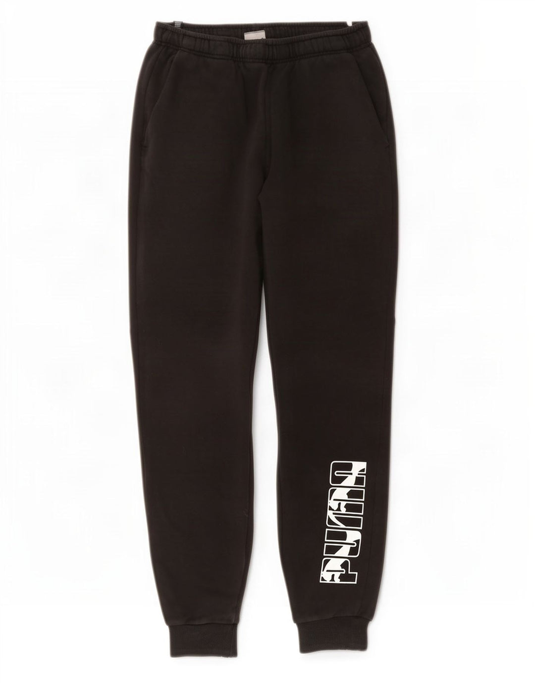 Calça de treino masculina Puma Graphic Joggers médio preto algodão