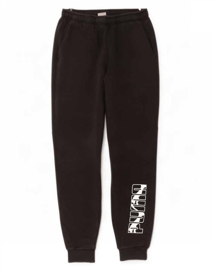 Calça de treino masculina Puma Graphic Joggers médio preto algodão