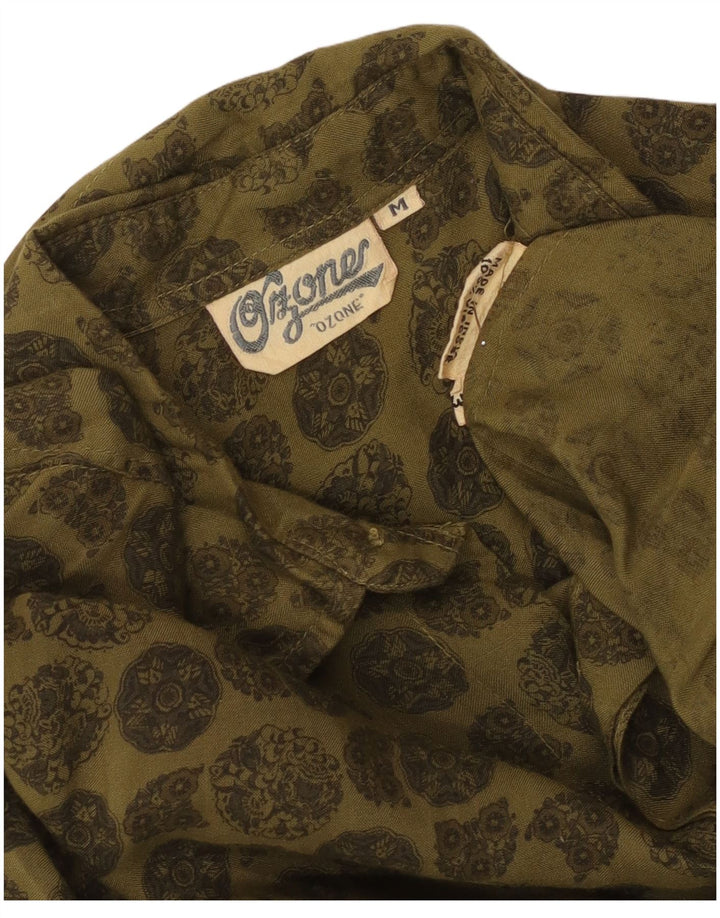 Camisa masculina Ozone viscose geométrica verde média