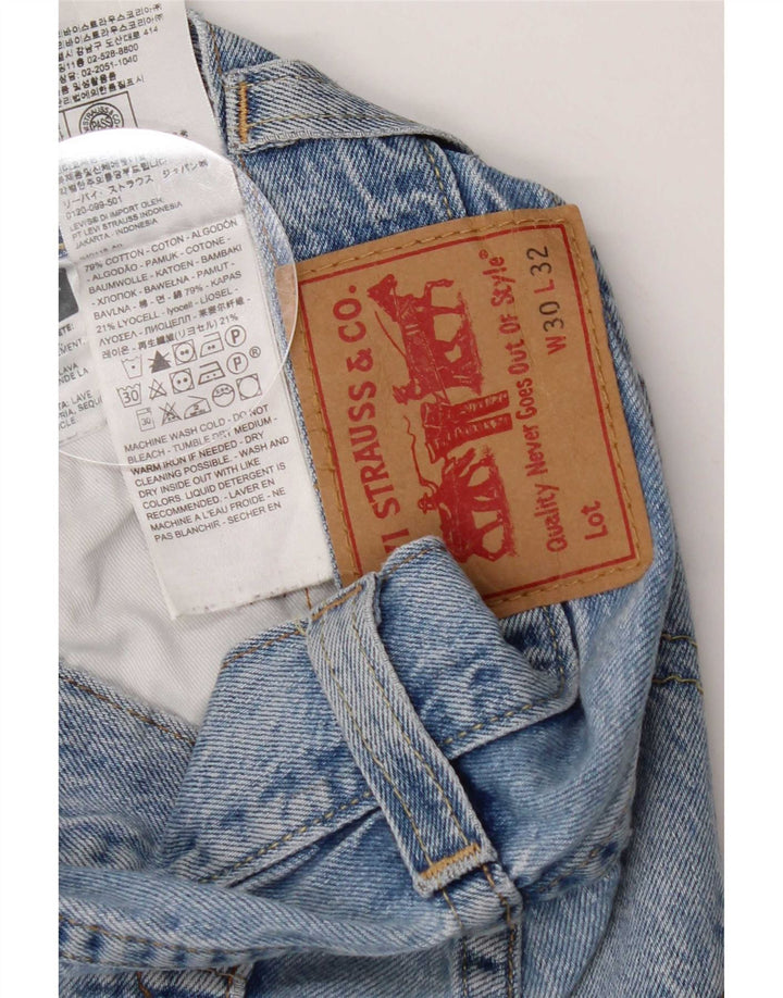 Calça jeans reta masculina Levi's W30 L30 azul algodão