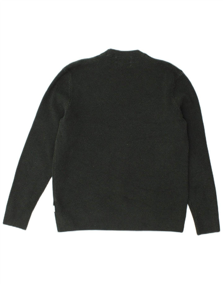 Suéter feminino Marks & Spencer com gola redonda Reino Unido 14 verde médio