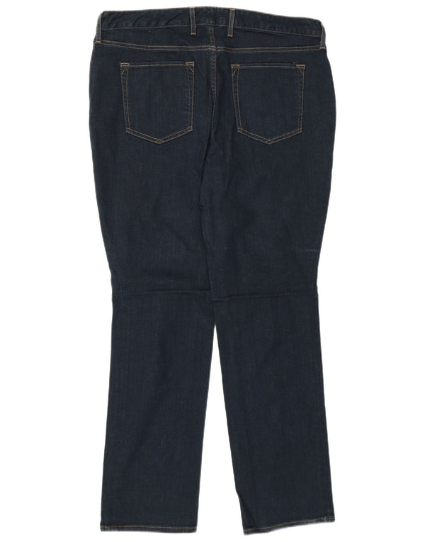 Eddie Bauer Calça jeans feminina curvilínea reta EUA 16 2XL W38 L30 algodão azul marinho