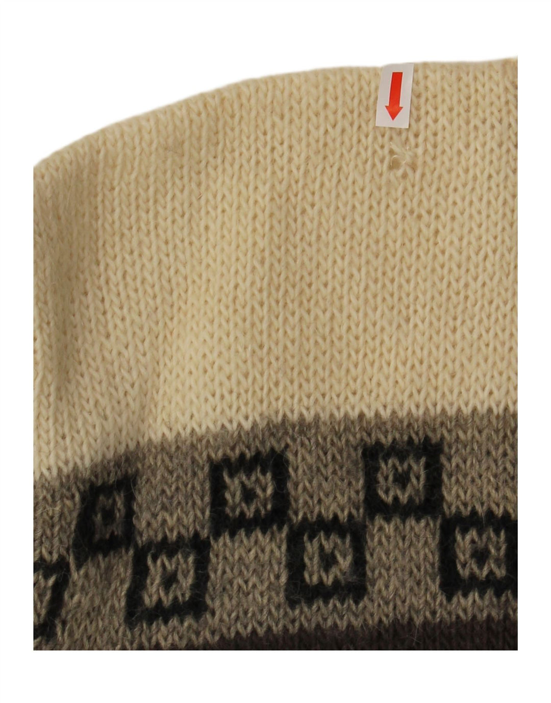 Suéter masculino VINTAGE com gola redonda XL marrom geométrico