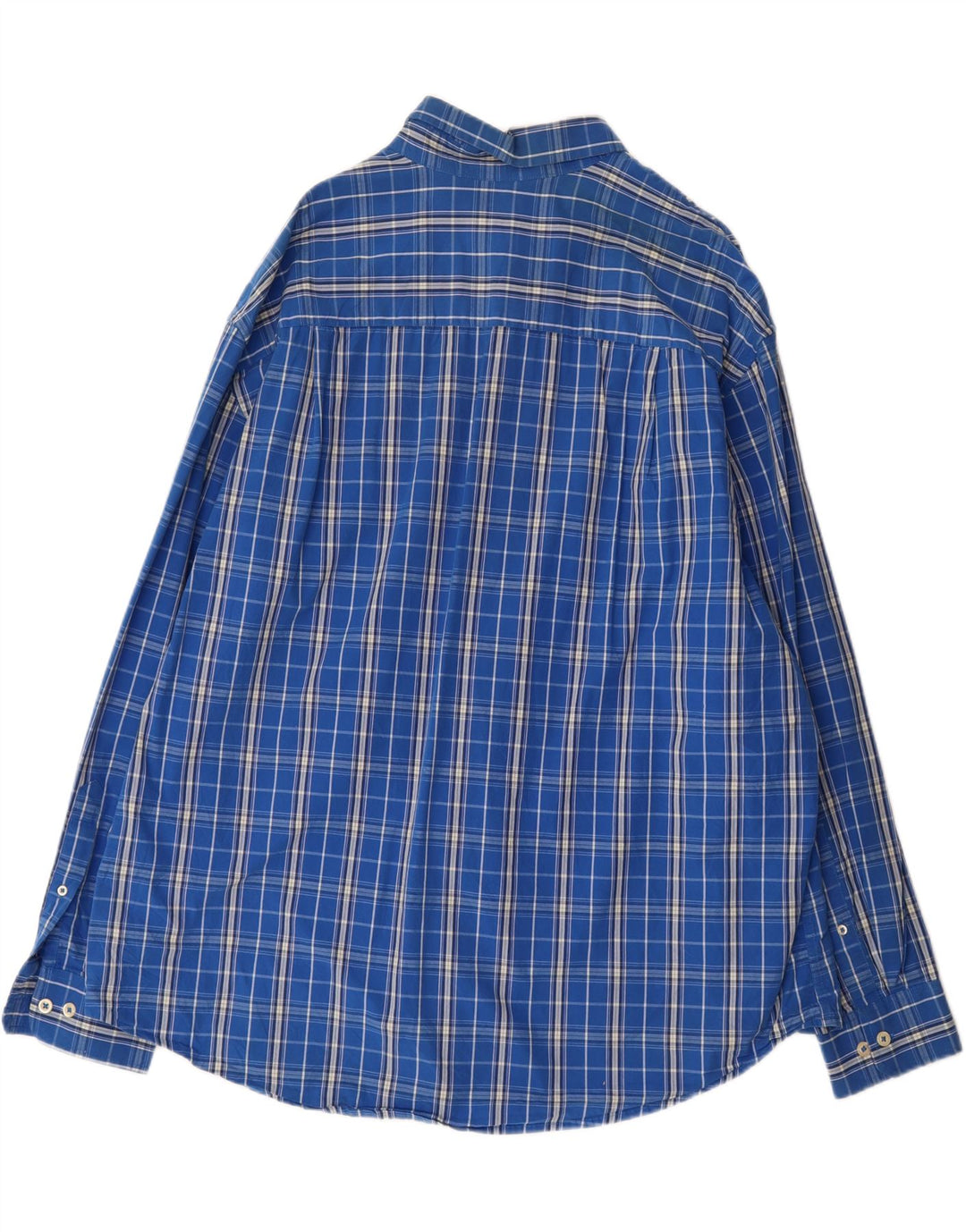 Camisa masculina grande e alta IZOD 2XL algodão xadrez azul