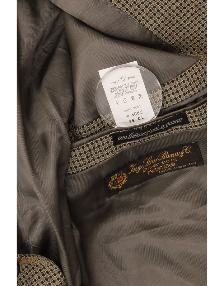 Jaqueta blazer masculina de 2 botões Ing Loro Piona & Co. IT 54 2XL cáqui manchado