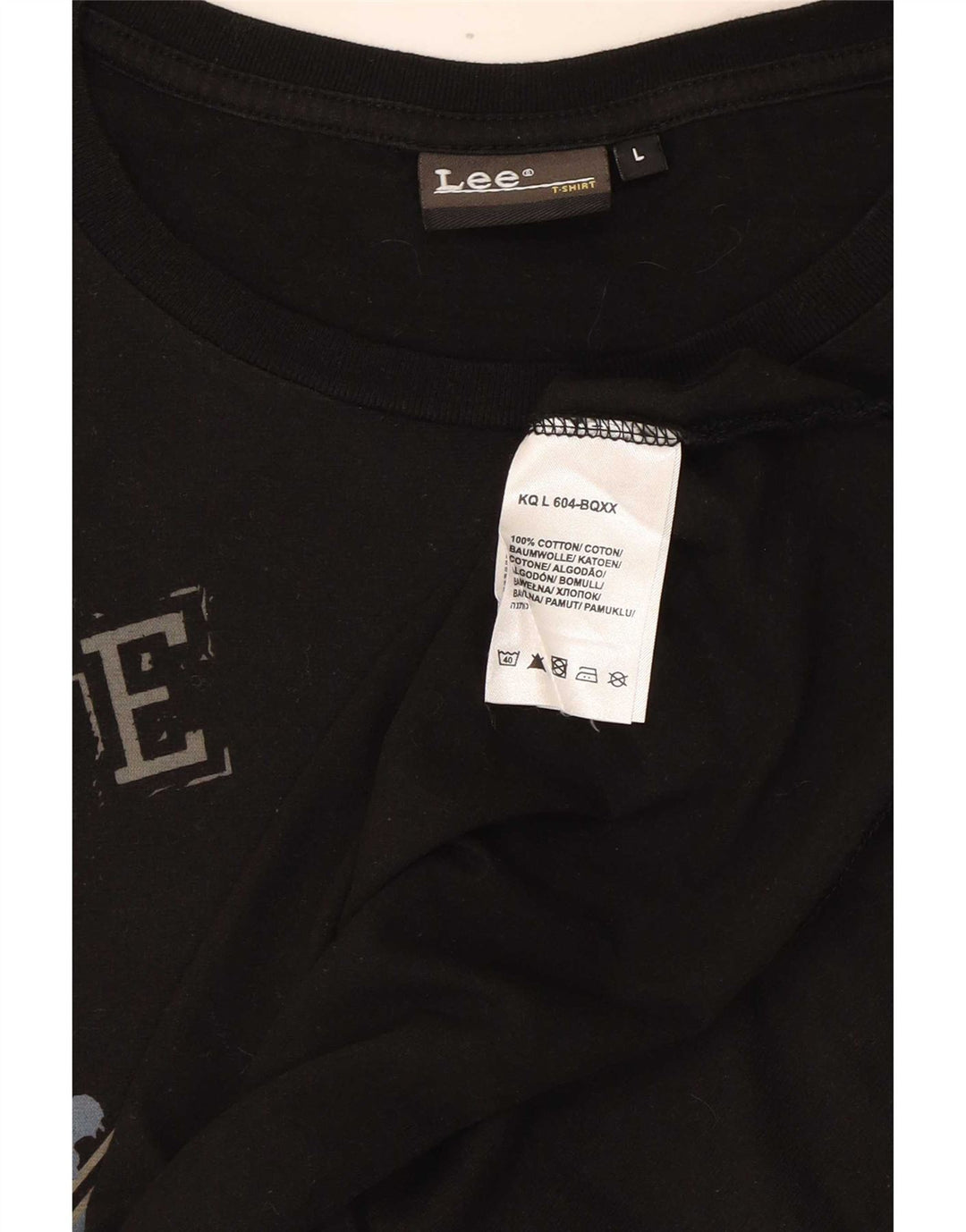 Camiseta masculina Lee com estampa gráfica grande de algodão preto