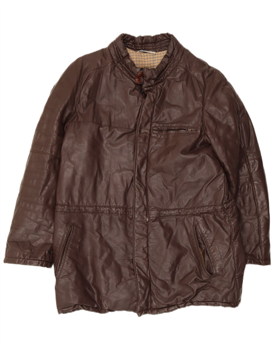 Jaqueta de couro masculina Monpel IT 48 couro marrom médio