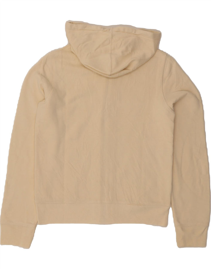 TIMBERLAND Womens Graphic Zip Hoodie Sweater UK 14 Large Beige Cotton Vintage Timberland and Second-Hand Timberland from Messina Hembry 