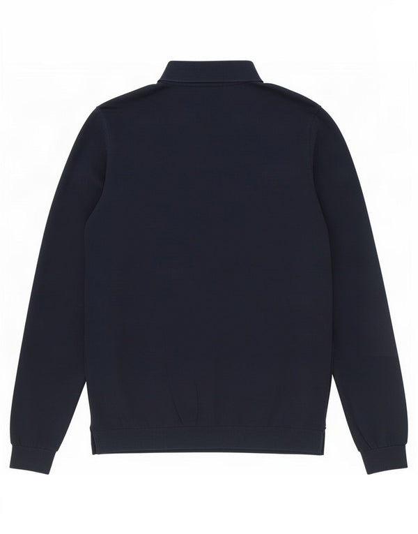 Suéter masculino Massimo Dutti com gola polo e algodão azul marinho pequeno