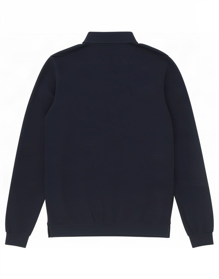 Suéter masculino Massimo Dutti com gola polo e algodão azul marinho pequeno