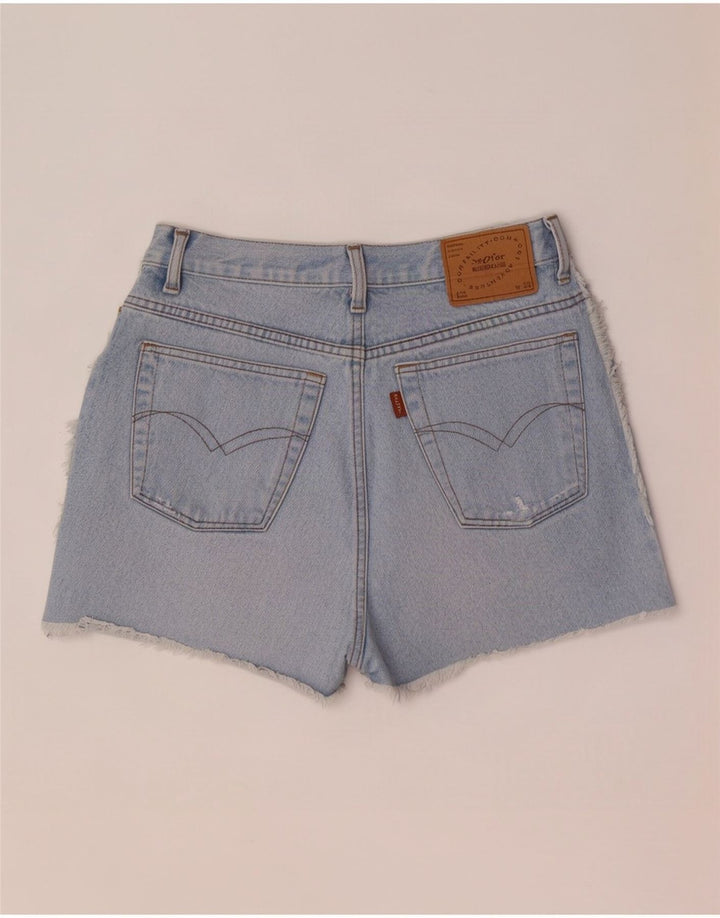 Shorts jeans feminino vintage W30 azul médio