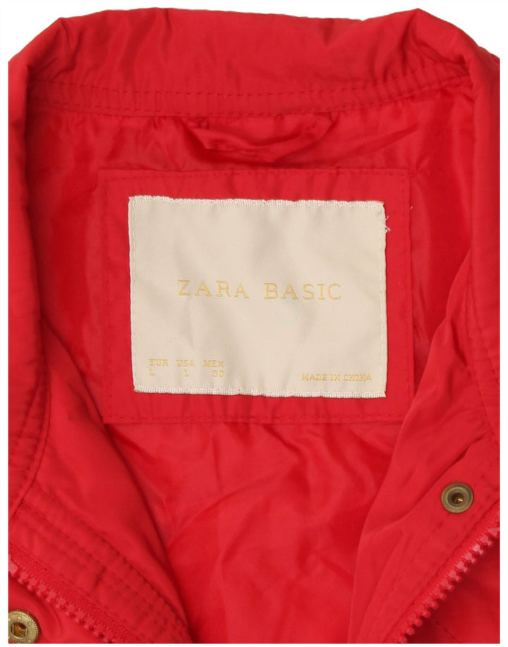 Colete acolchoado feminino Zara UK 14 grande vermelho