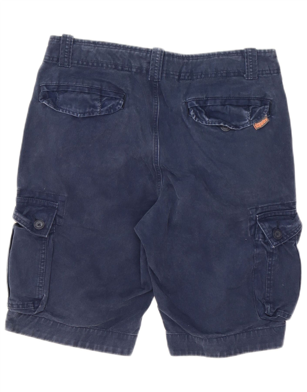 Superdry Mens Cargo Shorts Grande W34 Azul Marinho Algodão