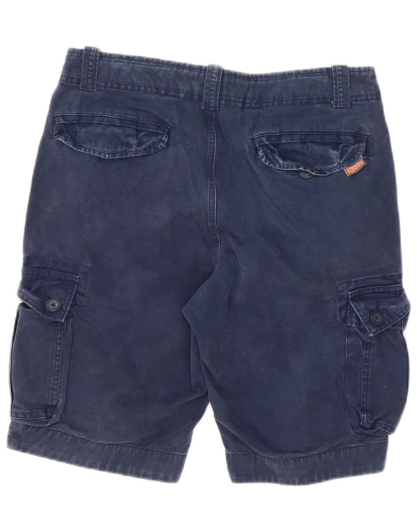 Superdry Mens Cargo Shorts Grande W34 Azul Marinho Algodão