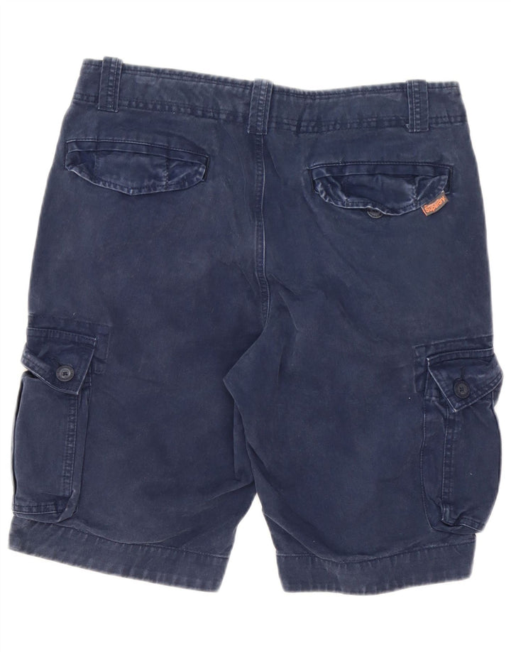 Superdry Mens Cargo Shorts Grande W34 Azul Marinho Algodão